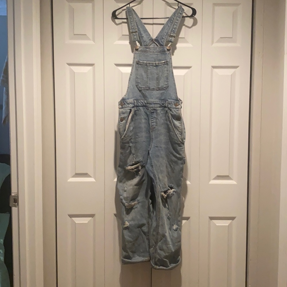 Wash colored overalls!